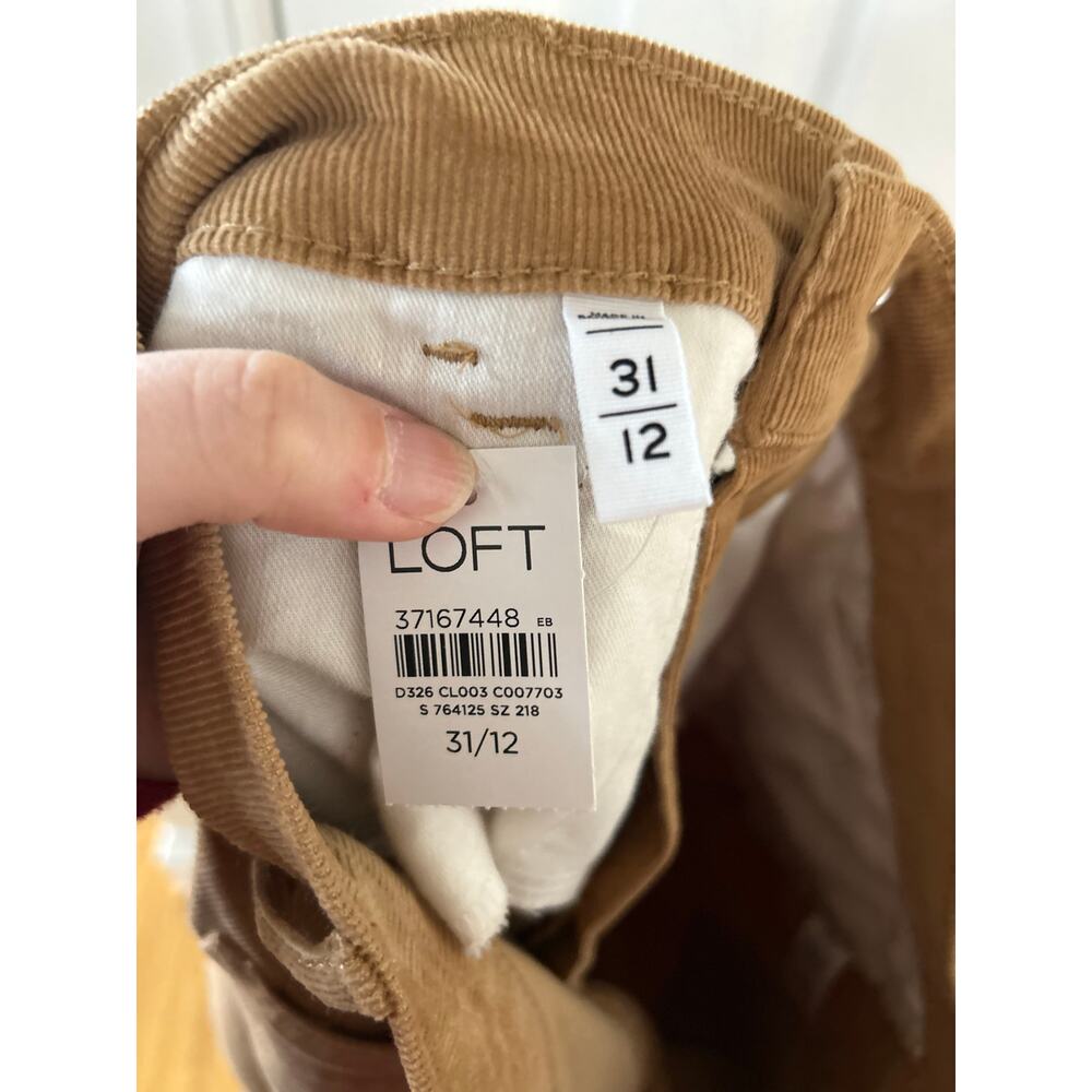 NWT Loft Tan Brown Corduroy Skinny Jeans 31/12 - Picture 5 of 6
